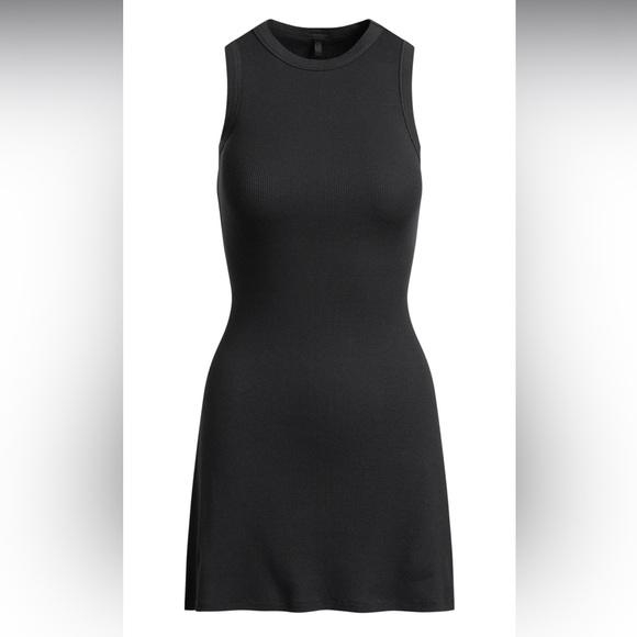 NWT SKIMS Cotton Rib Mini Tank Dress in Soot - Picture 1 of 5
